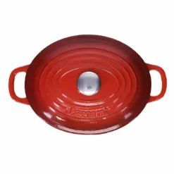 Baccarat Le Connoisseur 27cm Cast Iron Oval French Oven With Lid Red 3.5L -Deals Baccarat Store 1021275 3