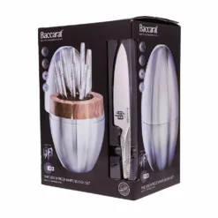 THE EGG By Baccarat ID3 9 Piece Stainless Steel Knife Block -Deals Baccarat Store 1032364 bc id3 egg knife block 9pc 02