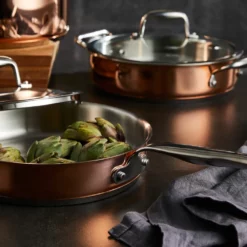 Baccarat Le Connoisseur 5 Piece Stainless Steel Cookware Set Copper -Deals Baccarat Store 1033665 bc le con cookset 5pc copper 5
