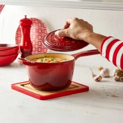 Baccarat Le Connoisseur Cast Iron Saucepan 16cm 1.5L Red -Deals Baccarat Store 1036148 bcleconsaucepan16cmred 2