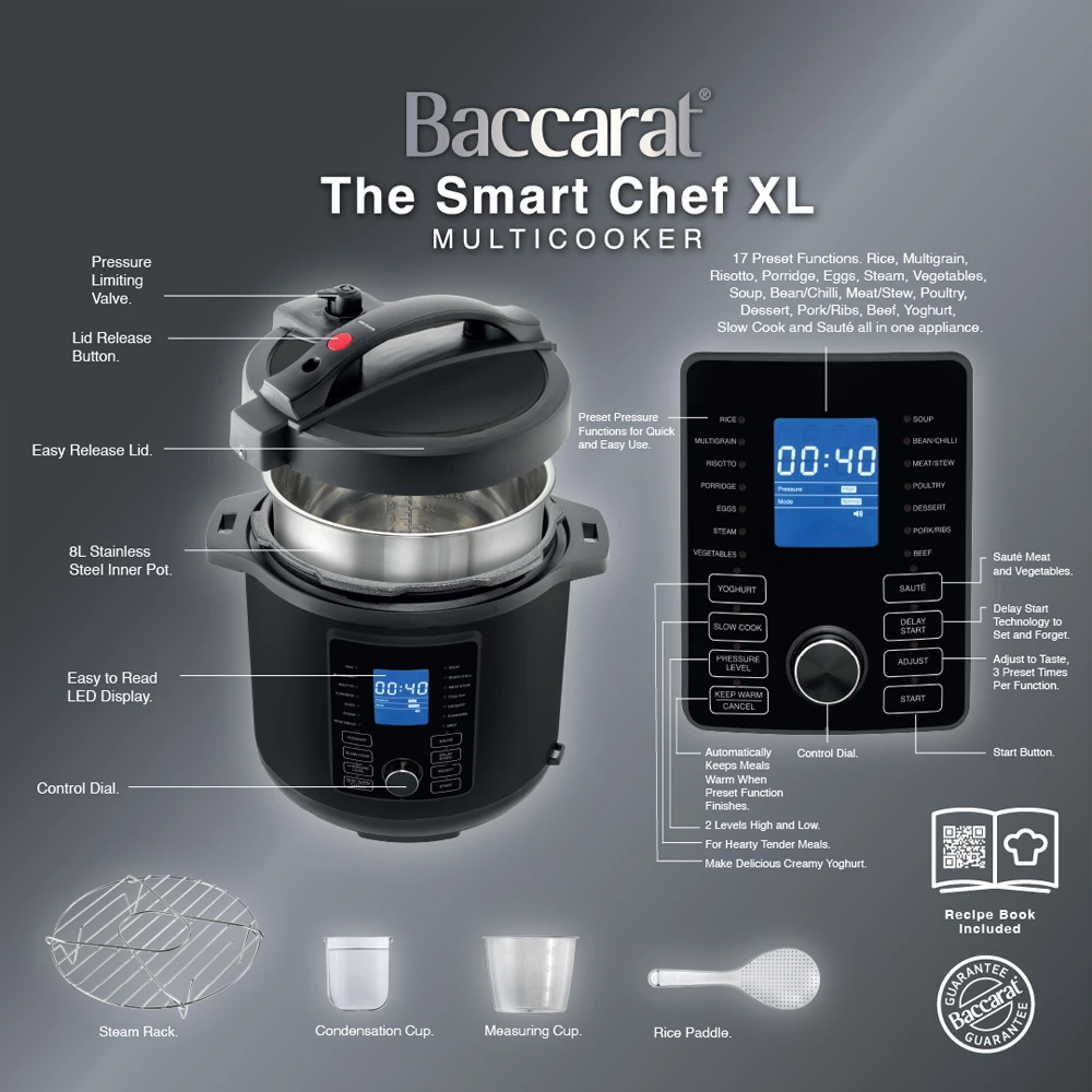 Baccarat The Smart Chef Multi Cooker 8L 4 Baccarat The Smart Chef Multi Cooker 8L - Image 2