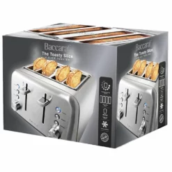 Baccarat The Toasty Slice 4 Slice Toaster Stainless Steel -Deals Baccarat Store 1040721 bc toaster 4 slice ss packaging 1