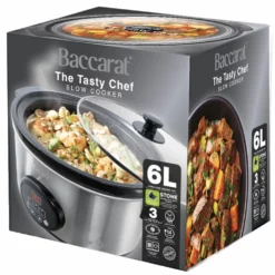 Baccarat The Tasty Chef 6L Slow Cooker -Deals Baccarat Store 1040737 bc stone slow cooker 6l ss packaging