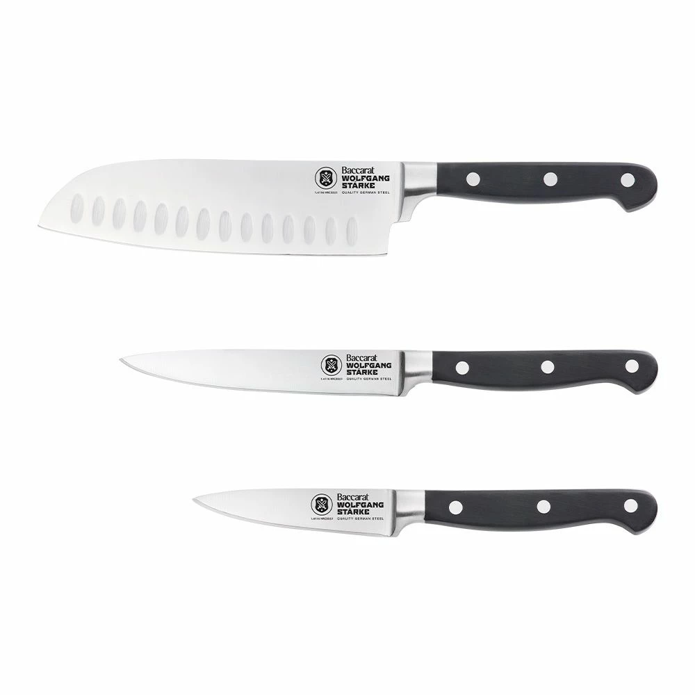 Baccarat Wolfgang Starke 3 Piece Stainless Steel Kitchen Knife Starter Set 3 Baccarat Wolfgang Starke 3 Piece Stainless Steel Kitchen Knife Starter Set
