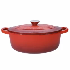 Baccarat Le Connoisseur 27cm Cast Iron Oval French Oven With Lid Red 3.5L