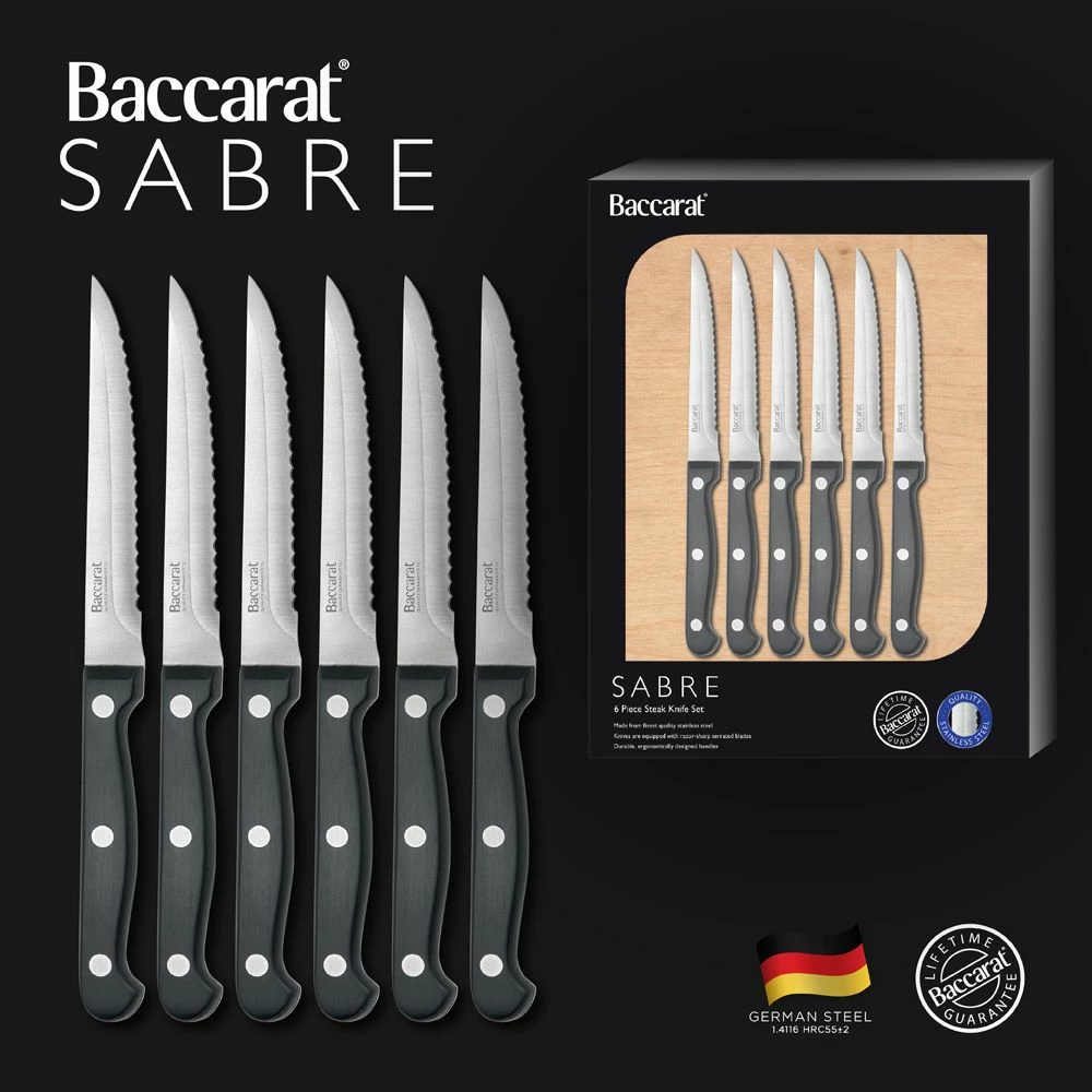 Baccarat Sabre Steak Knife Set Of 6 4 Baccarat Sabre Steak Knife Set Of 6 - Image 2