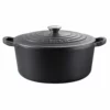 Baccarat Le Connoisseur 29cm Cast Iron Round French Oven With Lid Black 6.3L -Deals Baccarat Store pcp 1027443