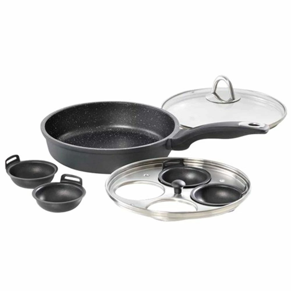 Baccarat Granite Egg Poacher With Lid 4 Cup 20cm 4 Baccarat Granite Egg Poacher With Lid 4 Cup 20cm - Image 2