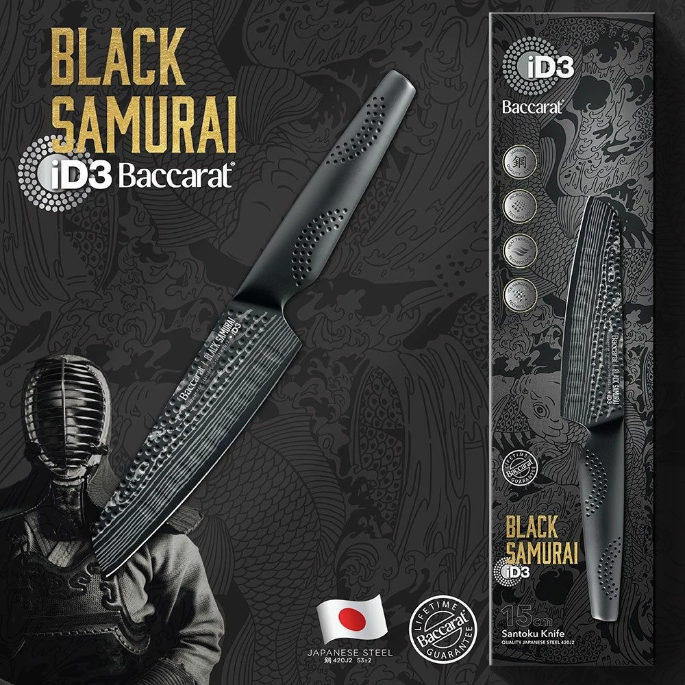 Baccarat ID3 Black Samurai Santoku Knife 15cm 6 Baccarat ID3 Black Samurai Santoku Knife 15cm - Image 4