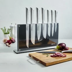 Baccarat Damashiro Bodo 10 Piece Japanese Steel Knife Block With Chopping Board -Deals Baccarat Store pcp 1033641bcdamashirobodoknfblk10pc 01 1