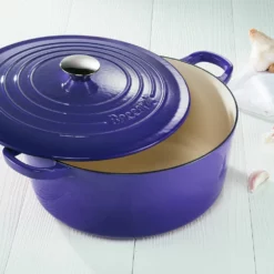 Baccarat Le Connoisseur Cast Iron Round French Oven 29cm 6.3L Purple -Deals Baccarat Store pcp 1036147 3