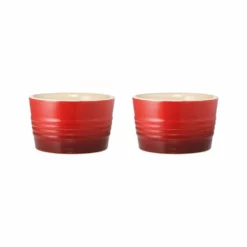 Baccarat Le Connoisseur Set Of 2 Stoneware Ramekin 9cm Red