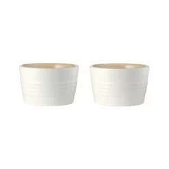 Baccarat Le Connoisseur Set Of 2 Stoneware Ramekin 9cm White