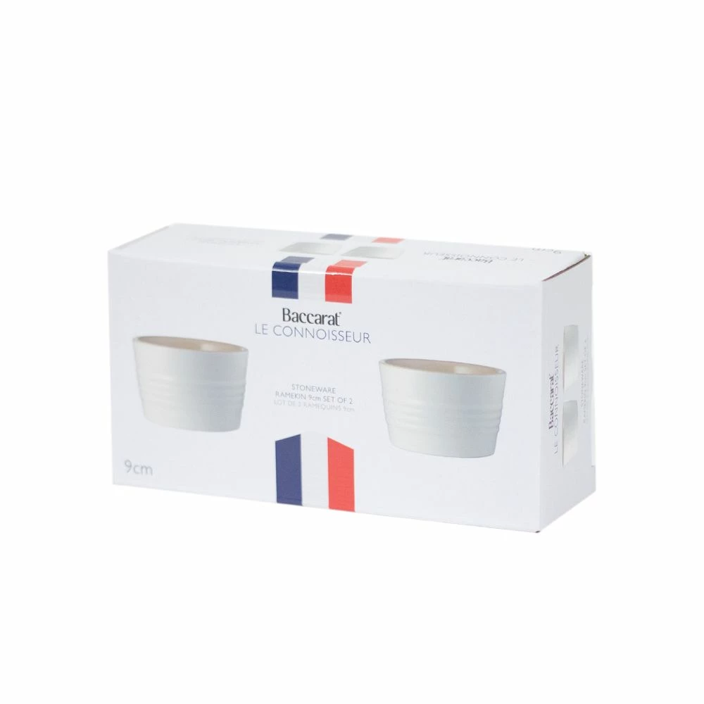 Baccarat Le Connoisseur Set Of 2 Stoneware Ramekin 9cm White 3 Baccarat Le Connoisseur Set Of 2 Stoneware Ramekin 9cm White - Image 2