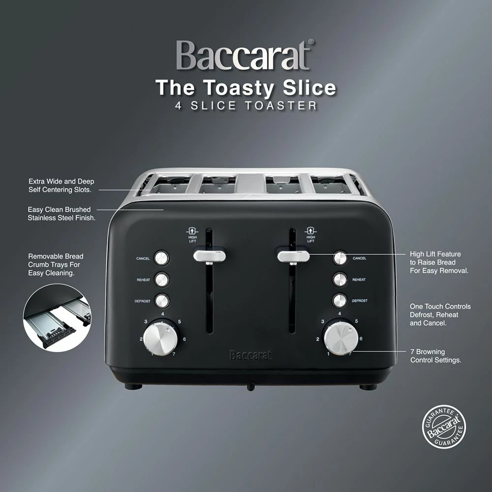 Baccarat The Toasty Slice 4 Slice Toaster Black 4 Baccarat The Toasty Slice 4 Slice Toaster Black - Image 2