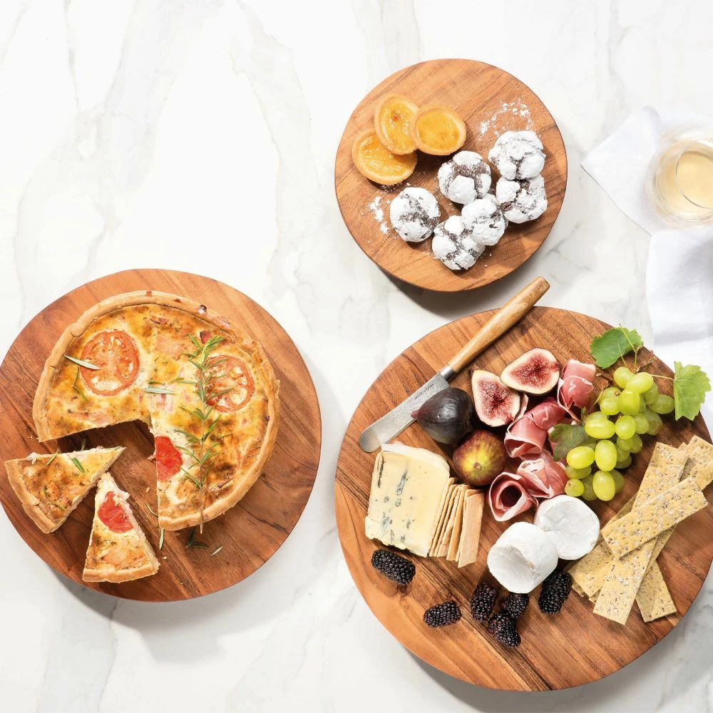 Baccarat Le Connoisseur Acacia 3 Piece Round Board Table Set 4 Baccarat Le Connoisseur Acacia 3 Piece Round Board Table Set - Image 2